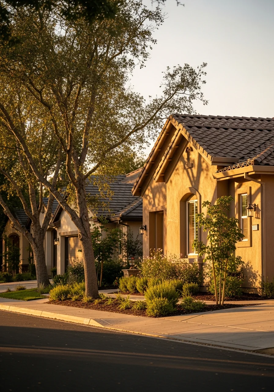 Detail of a well-finished Modesto home exterior showing quality materials and professional workmanship.