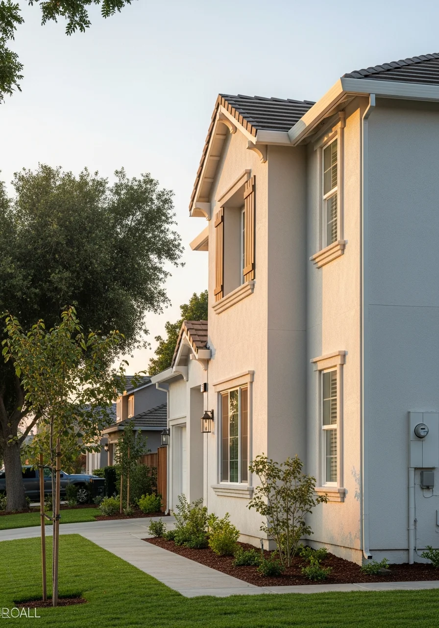 Detail shot of a well-maintained Stockton home showing quality exterior finishes and professional workmanship.